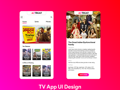 Tv App ui design adobe xd app design ui ux ui design