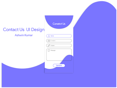 Contact Us UI Design adobe xd app design contact us ui ux ui design