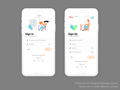 Sign Up & Sign In Ui Design