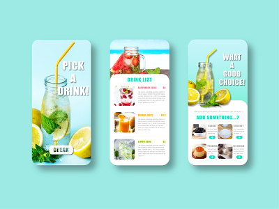 UI practise1——A DRINK STORE app design illustration ui