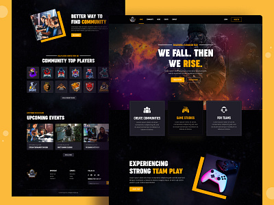 eSports and gaming website clan dark esport esport team esports esports website game gameplay gamer games gaming gaming community gaming store gaming team landing page online game sports tournament uiux website