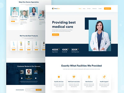 Medical Website Landing Page clinic consultant consultation doctor doctor appointment health healthcare hospital landing page medical medical app medical care medical website medicine patient ui ux web design website website design