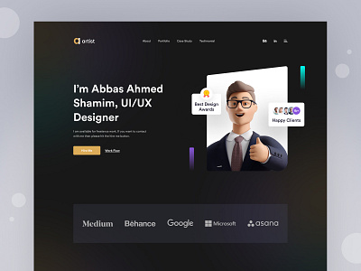 Personal Website Portfolio by Abbas Ahmed Shamim for LOL Studio on Dribbble