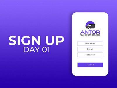 1st Day Sign Up Design brand branding character creative creative design daily 100 challenge daily ui dailyui eyes professional typography ui