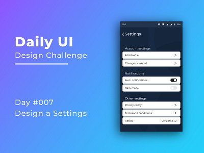 Day  007 Design A Settings