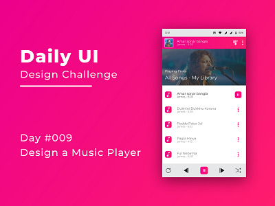 Day  009 Design A Music Player