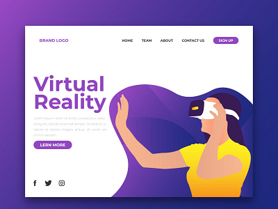 Virtual Reality Landing Page Design design illustration landing design landing page landing page design landingpage professional ui ui design user experience user interface ux ui vector virtual virtual reality virtualreality