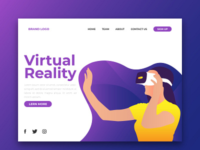 Virtual Reality Landing Page Design