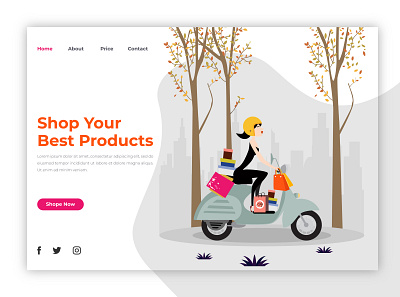 Shopping landing home page design branding home page design illustration landing design landing page landing page design landingpage logo professional ui ux vector web