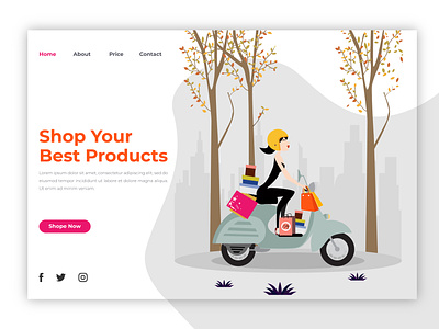 Shopping landing home page design