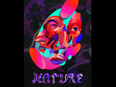 N4TUR3 custom design digital 2d digitalpainting graphic illustration letter portrait realistic shapes simple typography