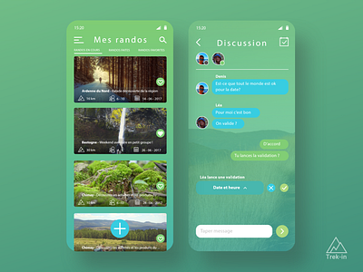 Trek-in - app prototype adobe xd app design application flat ui ui design ux ux design