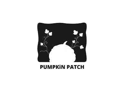 a logo for a pumpkin patch. (Dribbble Playoff) 2d dribbble flat flat design illustration logo patch playoff pumpkin typography vector