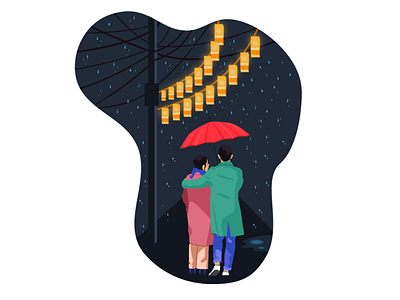 Couple In The Rain