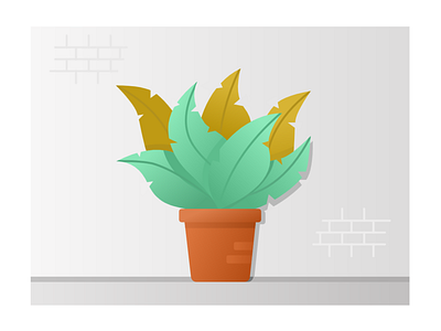 Pot With Leaves illustration leaf vector vectorillustration