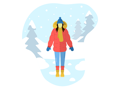 Winter Girl characterdesign dribbble girl illustration snow vector vectorillustration winter