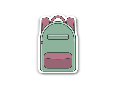 Backpack 2d backpack flat design illustration sticker vector vectorillustration