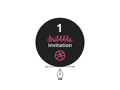 Dribbble Invitation dribbble flat design invitation pentool vector vectorillustration