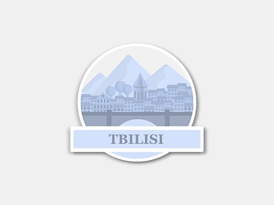 Tbilisi Sticker - Weekly Warm-Up city dribbbleweeklywarmup flatdesign hometown sticker tbilisi weeklywarmup