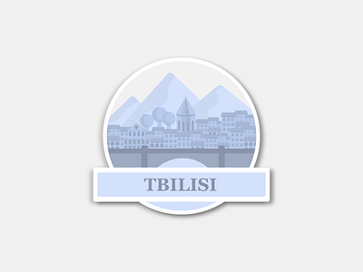 Tbilisi Sticker - Weekly Warm-Up city dribbbleweeklywarmup flatdesign hometown sticker tbilisi weeklywarmup