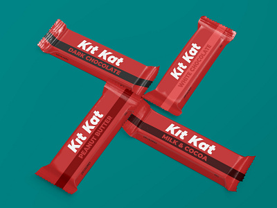 Redesign of Kit Kat's package - Weekly Warm-Up branding chocolate design dribbbleweeklywarmup fonts kitkat mockup package typography weeklywarmup