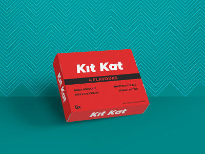 Box for Kit Kat - Weekly Warm-Up box branding chocolate design dribbbleweeklywarmup fonts kitkat mockup package typography weeklywarmup