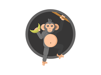 Monkey Icon - Weekly Warm-Up dribbble dribbbleweeklywarmup flat design icon illustration monkey vector vectorillustration weeklywarmup
