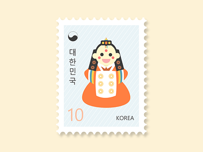 Stamp Korea - Toddler in Hanbok - Weekly Warm-Up