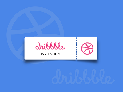 Dribbble Invitation. (Closed) dribbble flatdesign invitation invite ticket vector