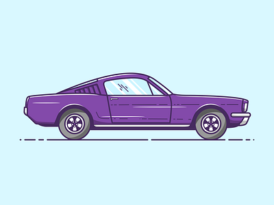Ford Mustang - Vector Illustration 2d art artwork car design flat design ford graphic design illustration illustrator mustang vector