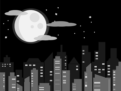 Night City Silhouette design illustration vector