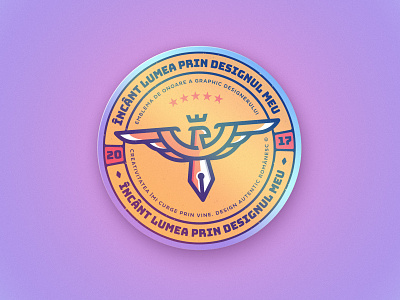 The graphic designers' holo badge of honor asaftisme badge crown eagle logo