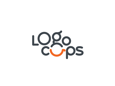 Logo Cups brand branding clean concept design flat identity letter line logo simple type typography vector