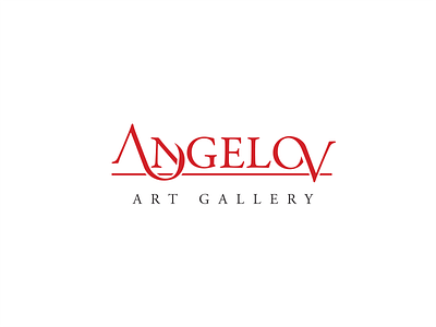 Angelov Art Gallery branding clean concept design flat identity logo serif simple vector