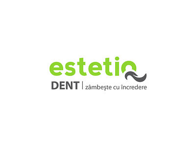 Estetiq Dent branding clean concept dentist design flat identity logo simple type vector