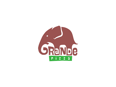 Grande Pizza branding clean concept cute design elephant flat identity logo simple vector