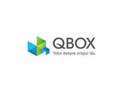 Qbox branding clean concept design flat gradient identity logo simple vector