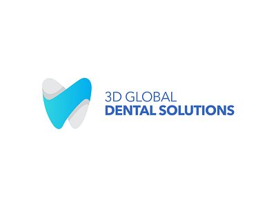 3d Global Dental Solutions branding clean concept dental dentist design flat identity logo simple vector