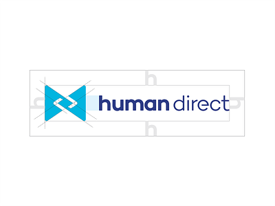 Human Direct horizontal brand branding clean concept construction design flat grid identity logo simple typography vector