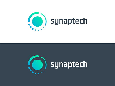 Synaptech branding clean concept design flat identity logo simple vector