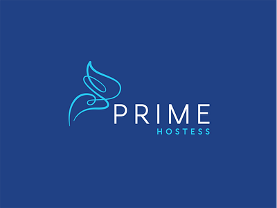 Prime Hostess branding butterfly clean concept design flat identity logo simple vector