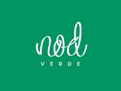 Nod Verde branding clean identity lettering oneline script logo typography