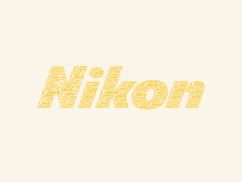 Nikon vs Canon branding canon clean concept design identity logo nikon simple