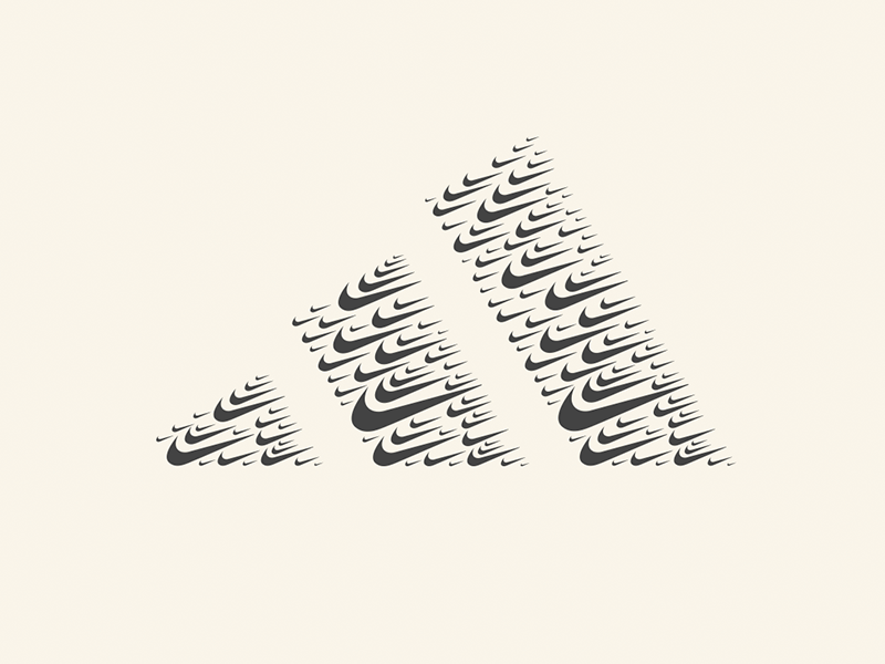 Nike vs Adidas adidas brand branding clean concept identity logo nike shoes simple