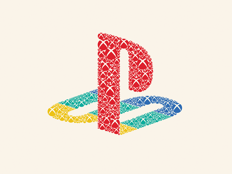 Xbox vs Playstation brand branding clean concept design identity logo playstation simple xbox