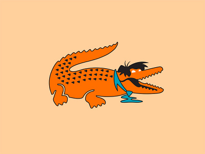 Fred Flintstone & Lacoste branding cartoon cartoon network classic cartoons clean concept design flat fred flintstone identity illustration imagination lacoste logo simple vector