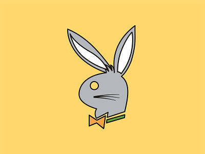 Bugs Bunny & Playboy branding bugs bunny cartoon cartoon network classic cartoons clean concept design flat identity illustration imagination logo playboy simple vector