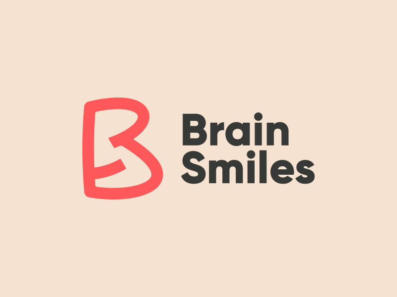 Brain Smiles Logo brand b letter typography clean logo simple branding identity
