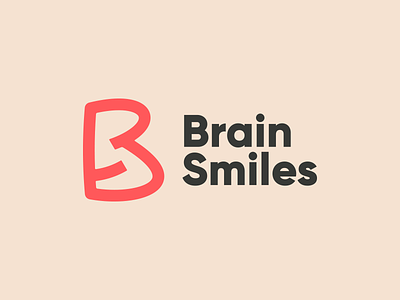 Brain Smiles Logo b letter brand branding clean identity logo simple typography