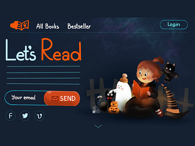 Let’s read together version...handmade illustration landing page website